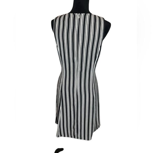 BANANA REPUBLIC STRIPED BLACK & WHITE SLEEVELESS ALINE DRESS WOMENS SIZE 10 - Picture 10 of 11